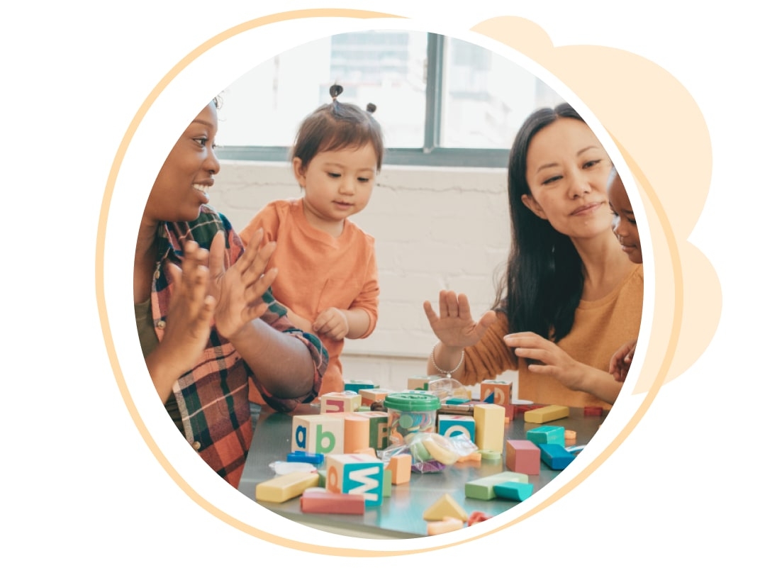 Childminders counting with children